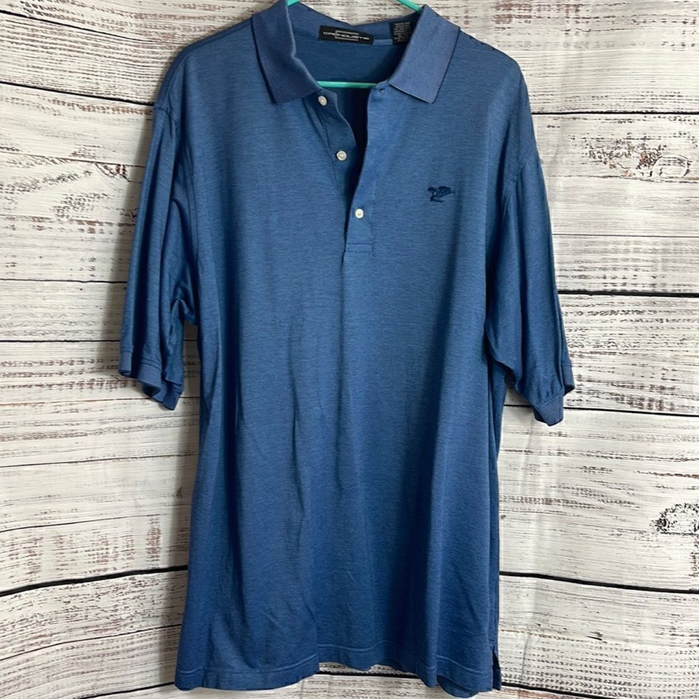 ‎Carnoustie Polo Mens size XL short sleeve shirt golf Blue Cotton performance